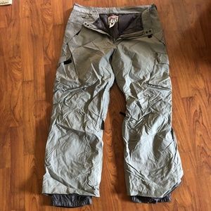 90's Mens Vision Streetwear, Baggy Snowboard Pants, Size Xl, Grey